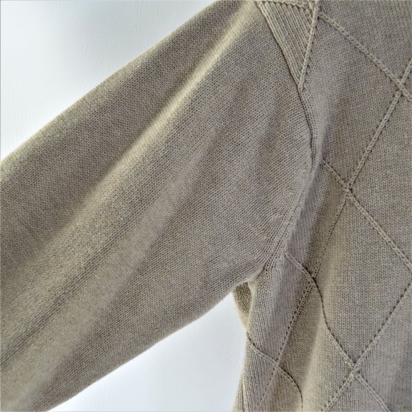 Izod men's  diamond weave pull over tan sweater XLT - Picture 4 of 6